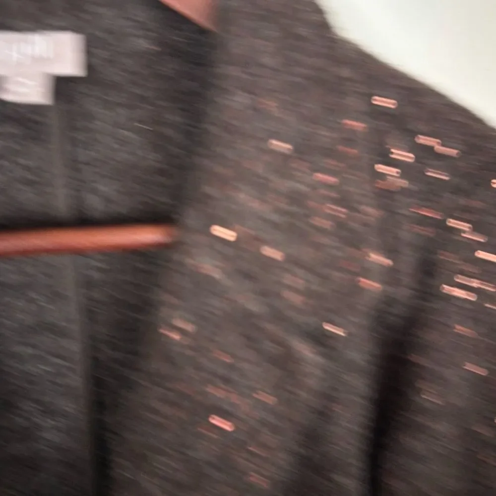 J. Jill Brown Sequin Skirt Suit Blazer Set Women's Medium 10 Wool Blend - Picture 5 of 11